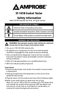 Thumbnail of document Manual - ST-102B Receptacle Tester